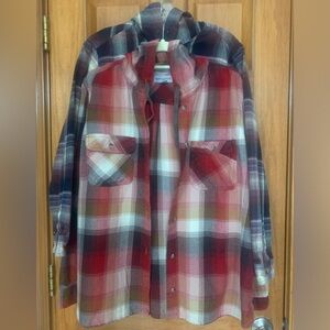 Two Carhart Beartooth hooded flannel shirts 103235, shacket-shirt XL 16/18